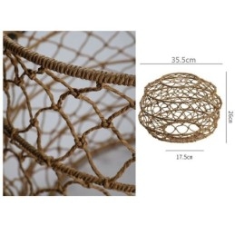 Lampă suspendată modernă pastorală, creativ din ratan, cu abajur pliabil