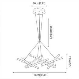 Candelabru postmodern Lampă suspendată cu ramură de copac nordică