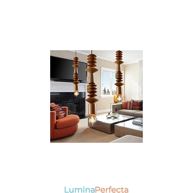 Candelabru Mini Stil Tradițional Clasic Lemn Bambus