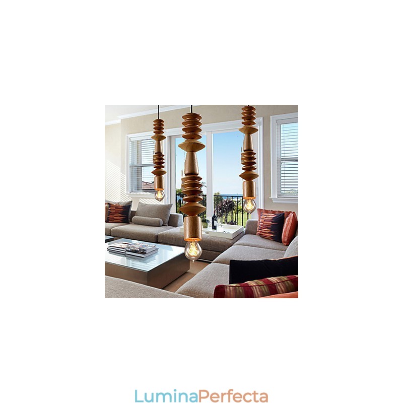 Candelabru Mini Stil Tradițional Clasic Lemn Bambus