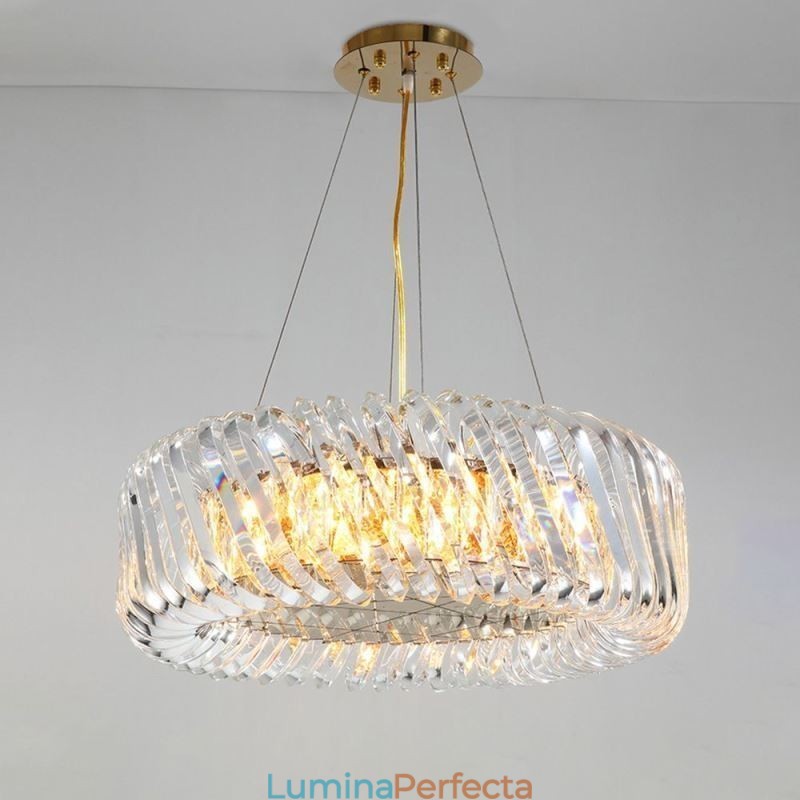 Lampă suspendată europeană pentru decorare din sticlă rotundă