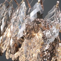 Candelabru creativ din frunze de sticlă din fier european