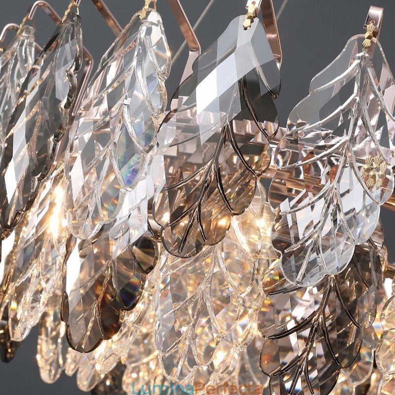 Candelabru creativ din frunze de sticlă din fier european