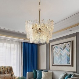 Lampă suspendată din sticlă modernă decor Bronz auriu