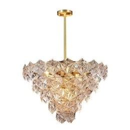 Lampă suspendată din sticlă europeană Candelabru modern în formă de con