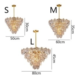 Lampă suspendată din sticlă europeană Candelabru modern în formă de con