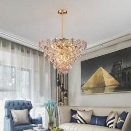 Lampă suspendată din sticlă europeană Candelabru modern în formă de con
