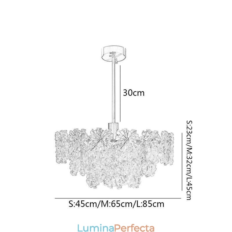Lumină suspendată de lux Decor Candelabru din sticlă Living