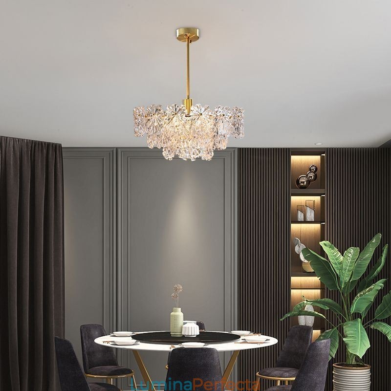 Lumină suspendată de lux Decor Candelabru din sticlă Living