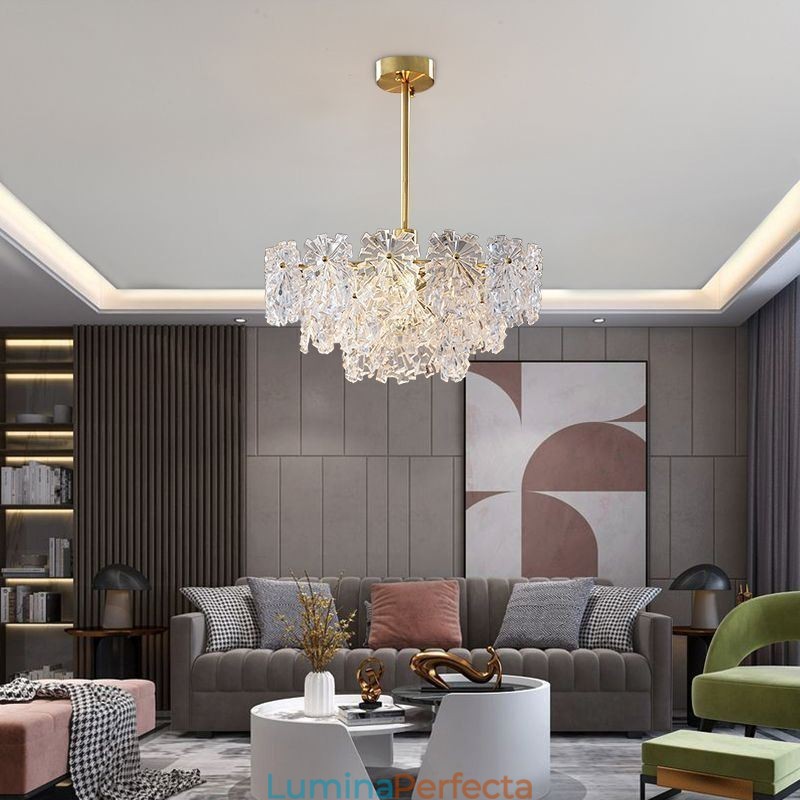 Lumină suspendată de lux Decor Candelabru din sticlă Living