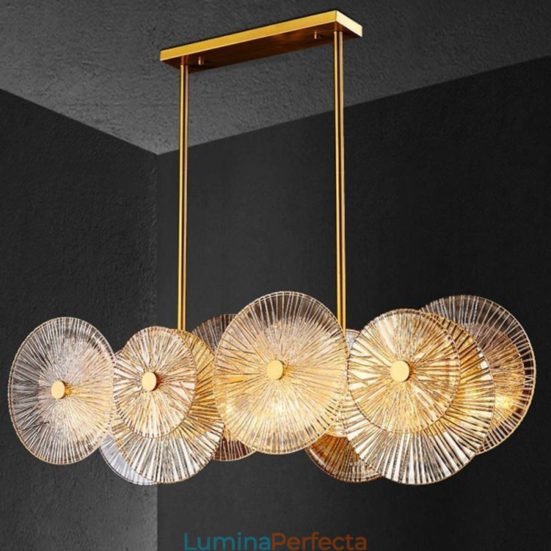 Candelabru cu disc Spark modern Lampă suspendată din sticlă pentru decorarea casei