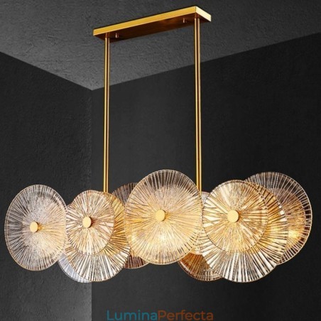 Candelabru cu disc Spark modern Lampă suspendată din sticlă pentru decorarea casei Candelabru cu disc Spark modern Lampă suspendată din sticlă pentru decorarea casei