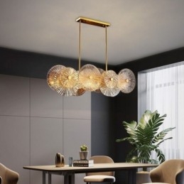 Candelabru cu disc Spark modern Lampă suspendată din sticlă pentru decorarea casei