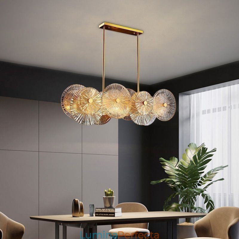 Candelabru cu disc Spark modern Lampă suspendată din sticlă pentru decorarea casei
