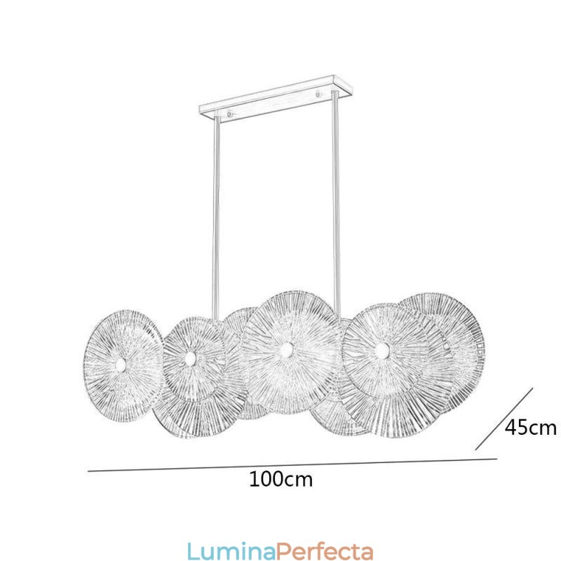 Candelabru cu disc Spark modern Lampă suspendată din sticlă pentru decorarea casei