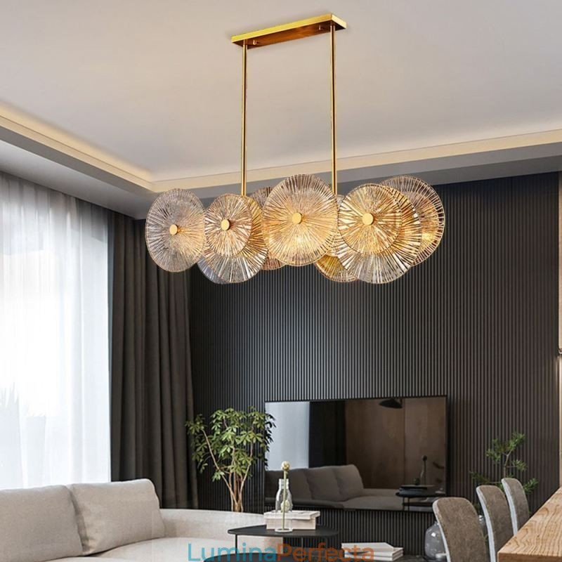 Candelabru cu disc Spark modern Lampă suspendată din sticlă pentru decorarea casei