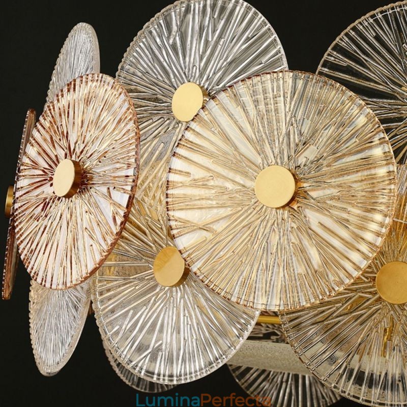 Candelabru cu disc Spark modern Lampă suspendată din sticlă pentru decorarea casei