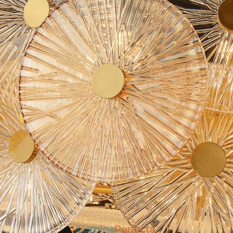 Candelabru cu disc Spark modern Lampă suspendată din sticlă pentru decorarea casei