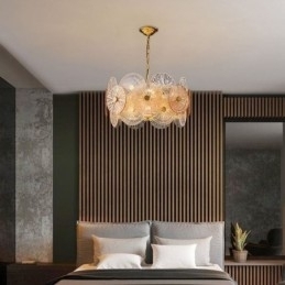 Candelabru cu disc Spark modern Lampă suspendată din sticlă de artificii Iluminare decorativă pentru casă