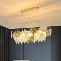 Lampă cu pandantiv din frunze de arțar, decorațiuni pentru casă, iluminat din sticlă
