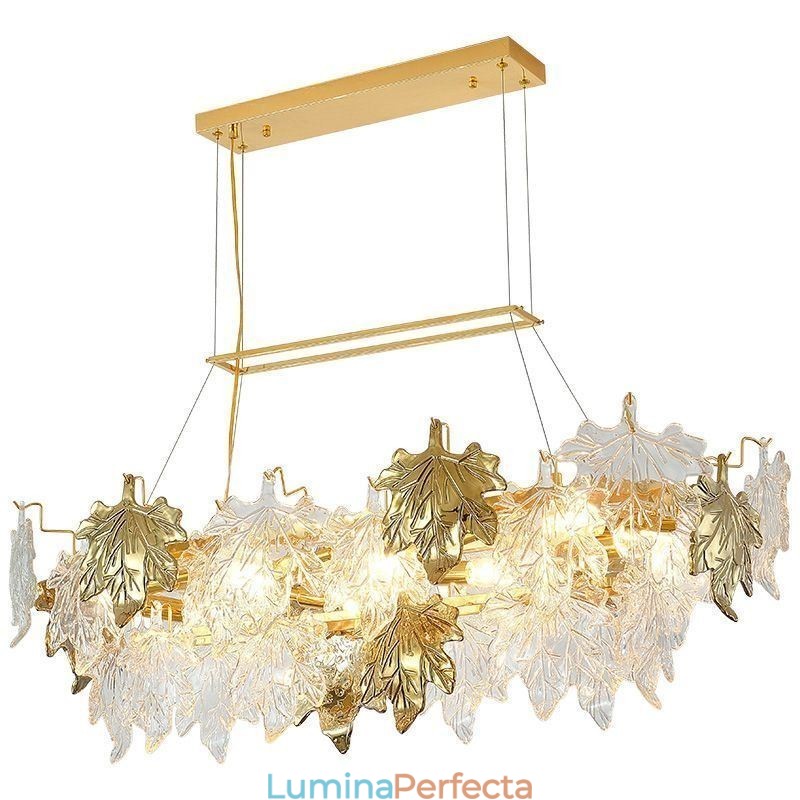 Lampă cu pandantiv din frunze de arțar, decorațiuni pentru casă, iluminat din sticlă