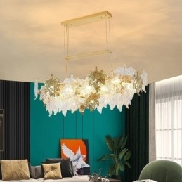 Lampă cu pandantiv din frunze de arțar, decorațiuni pentru casă, iluminat din sticlă