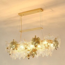 Lampă cu pandantiv din frunze de arțar, decorațiuni pentru casă, iluminat din sticlă