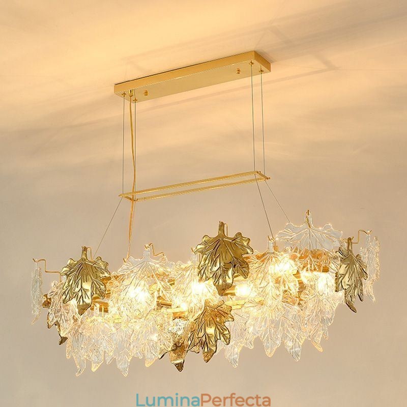 Lampă cu pandantiv din frunze de arțar, decorațiuni pentru casă, iluminat din sticlă