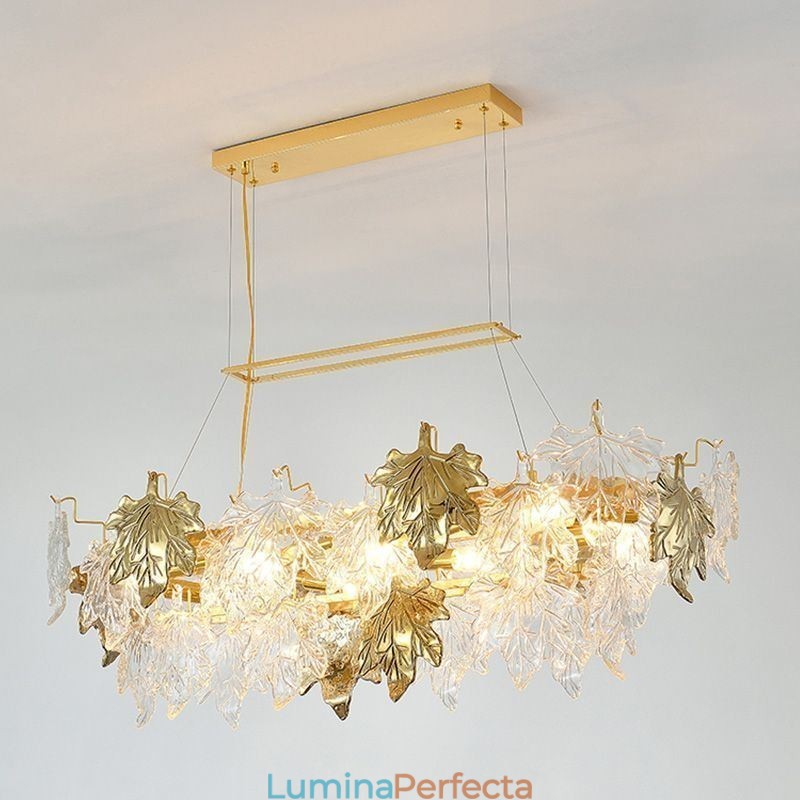 Lampă cu pandantiv din frunze de arțar, decorațiuni pentru casă, iluminat din sticlă