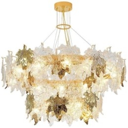 Lampă suspendată Maple Leaf Candelabru din sticlă pentru decorațiuni interioare europene