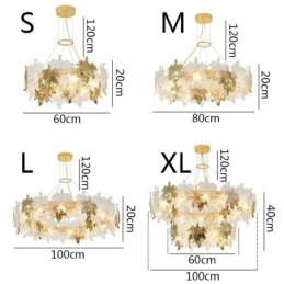 Lampă suspendată Maple Leaf Candelabru din sticlă pentru decorațiuni interioare europene
