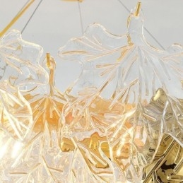 Lampă suspendată Maple Leaf Candelabru din sticlă pentru decorațiuni interioare europene