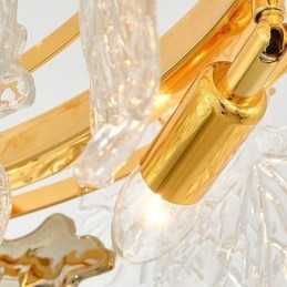 Lampă suspendată Maple Leaf Candelabru din sticlă pentru decorațiuni interioare europene
