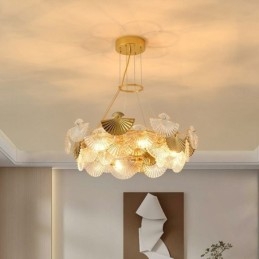 Candelabru de artă în formă de evantai de sticlă europeană