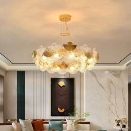 Candelabru de artă în formă de evantai de sticlă europeană