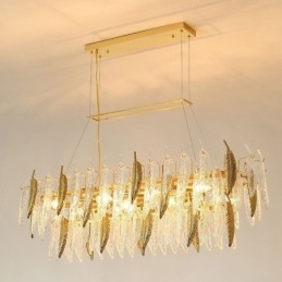 Candelabru artistic din sticlă Pene Lampă suspendată ovală