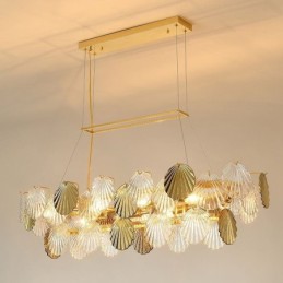 Candelabru de sticlă de lux Lampă de modă Lampă suspendată din sticlă în formă de scoică