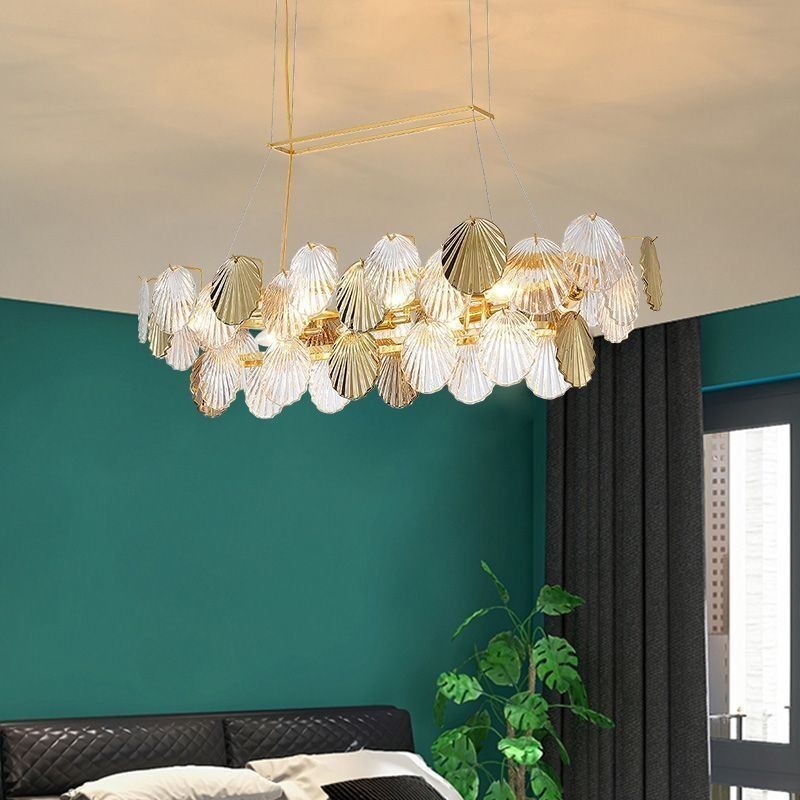 Candelabru de sticlă de lux Lampă de modă Lampă suspendată din sticlă în formă de scoică