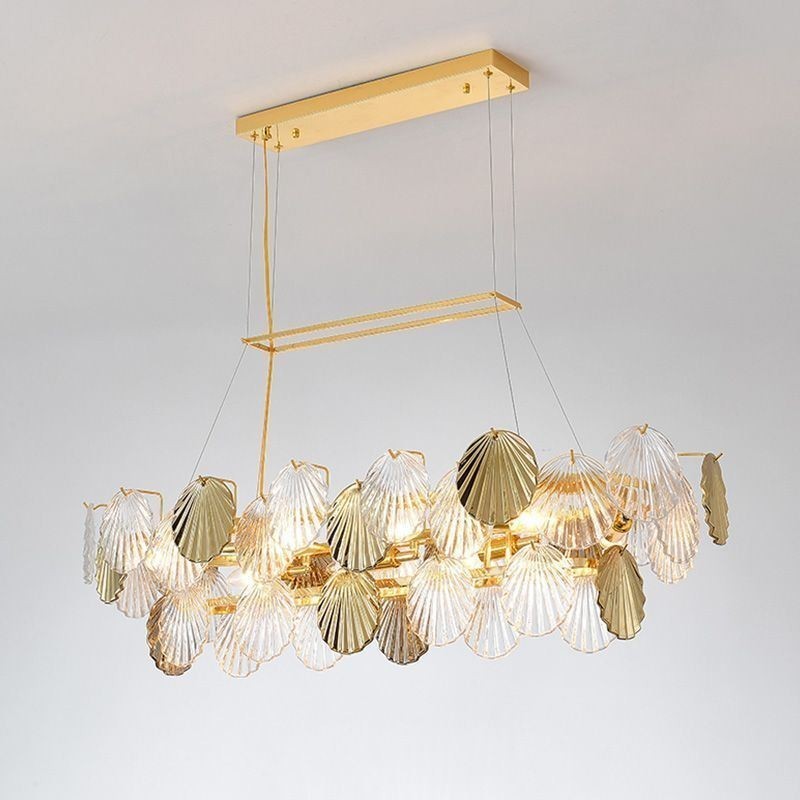 Candelabru de sticlă de lux Lampă de modă Lampă suspendată din sticlă în formă de scoică