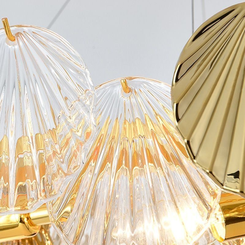 Candelabru de sticlă de lux Lampă de modă Lampă suspendată din sticlă în formă de scoică