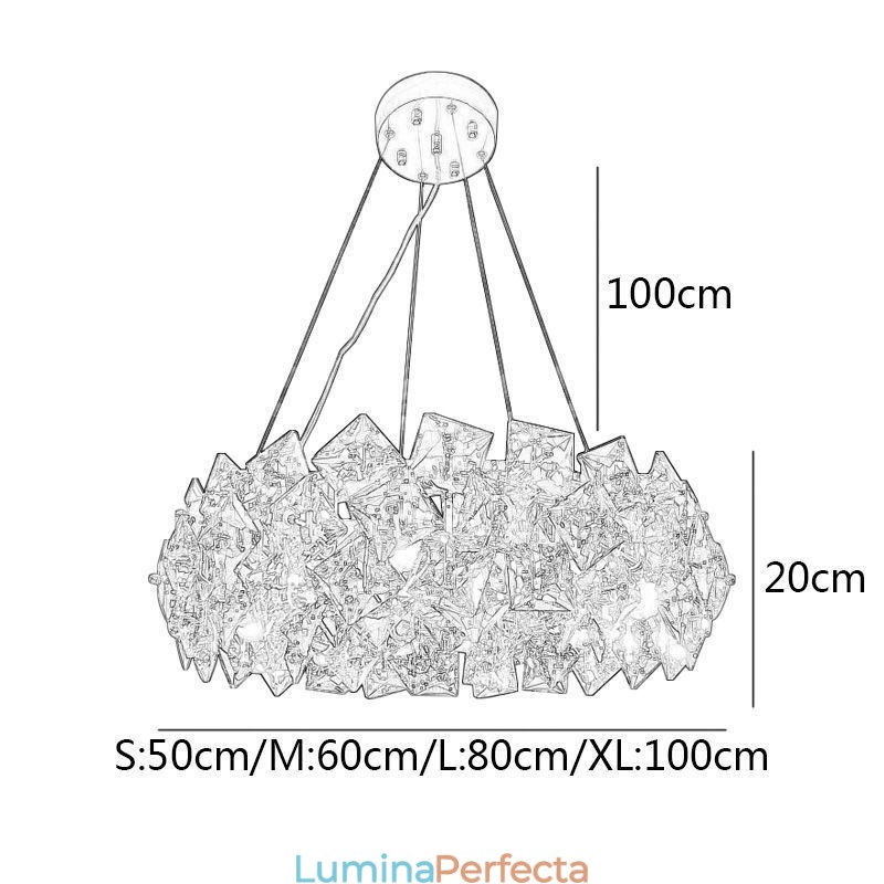 Candelabru de sticlă de lux, modern, minimalist, suspendat Living