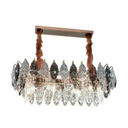 Candelabru din sticlă cu frunze de lumină europeană de fier