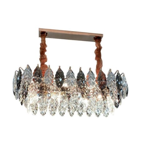 Candelabru din sticlă cu frunze de lumină europeană de fier Candelabru din sticlă cu frunze de lumină europeană de fier