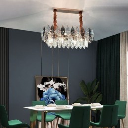Candelabru din sticlă cu frunze de lumină europeană de fier