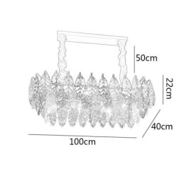 Candelabru din sticlă cu frunze de lumină europeană de fier