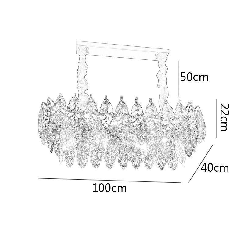 Candelabru din sticlă cu frunze de lumină europeană de fier