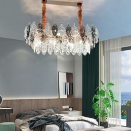 Candelabru din sticlă cu frunze de lumină europeană de fier
