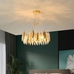 Candelabru artistic din sticlă Pene Plafoniera rotundă