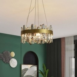 Candelabru din sticlă de lux în stil european, lumina suspendată Living