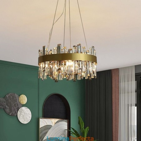 Candelabru din sticlă de lux în stil european, lumina suspendată Living Candelabru din sticlă de lux în stil european, lumina suspendată Living